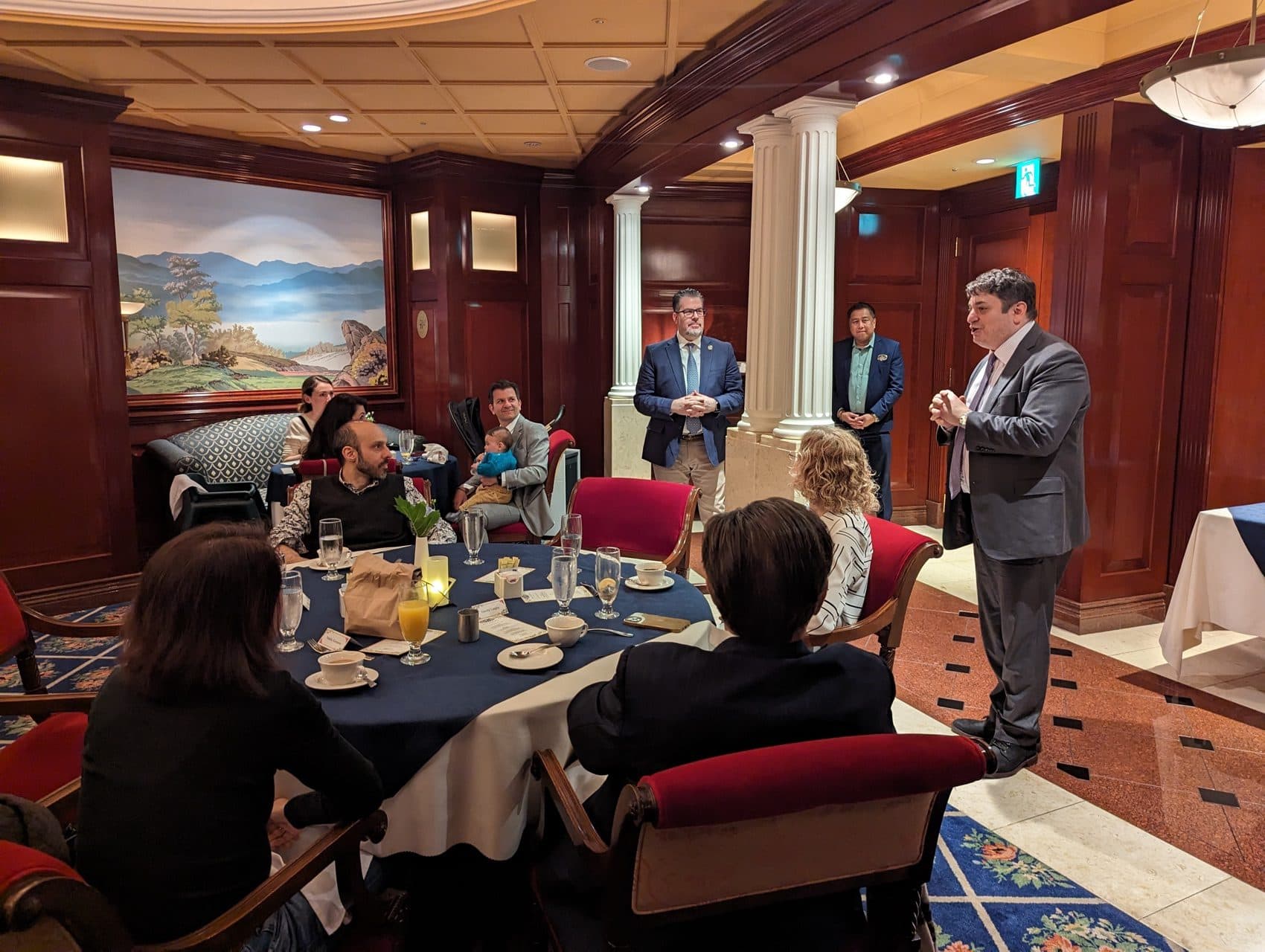 GrCCJ leadership addressing members at a chamber luncheon in Tokyo